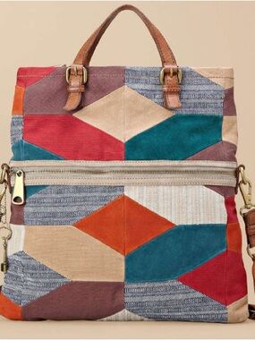 Fossil Multicolor Geometric Tote Bag
